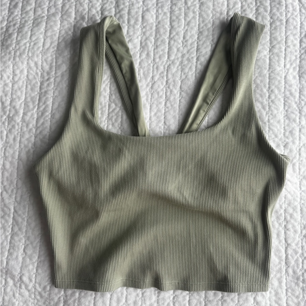 ALO Yoga Sage Green Ribbed Tank Top